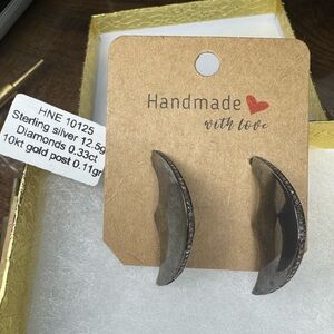 Unique diamond & silver earrings!